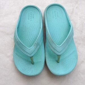 Crocs Flip‎ Flops Blue Comfort Sandals Size C12 Kids Iconic